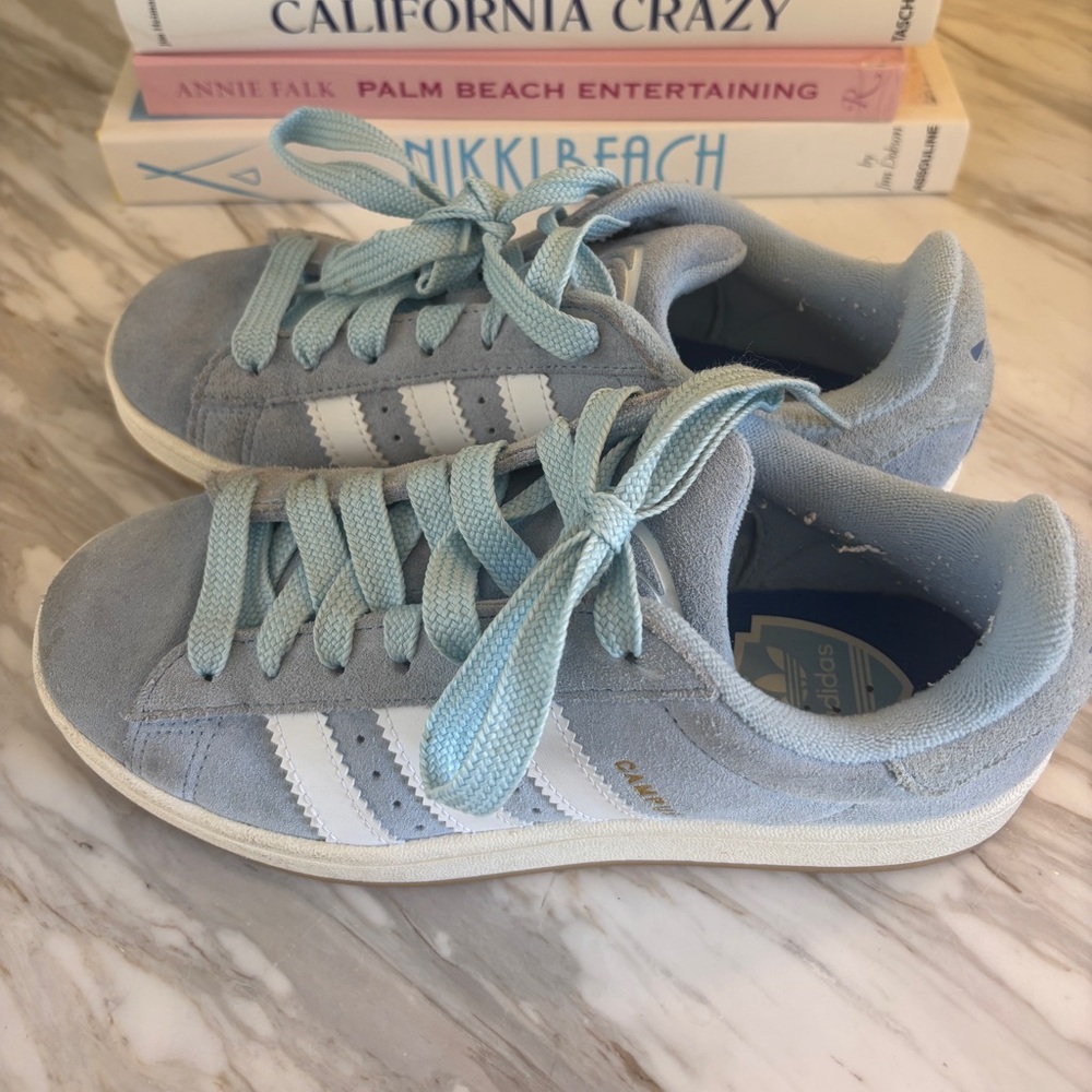 Adidas Sky Blue Sneakers with White Accents